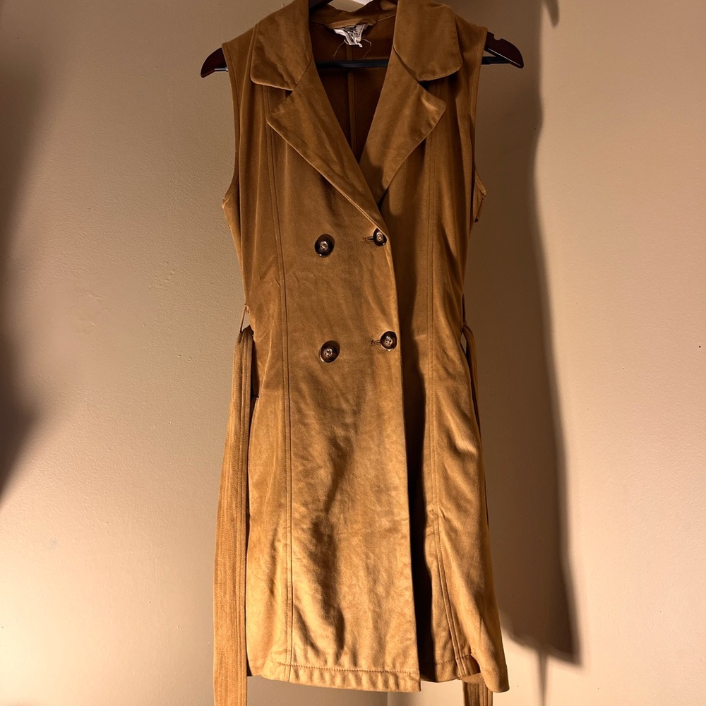 Jaase / Fux Suede Tan Sleeveless Mini Dress